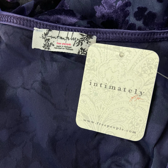 Free People Blue Deep Sea Combo Magic Hour Velvet Burnout Bodysuit NWT Medium - Picture 10 of 11